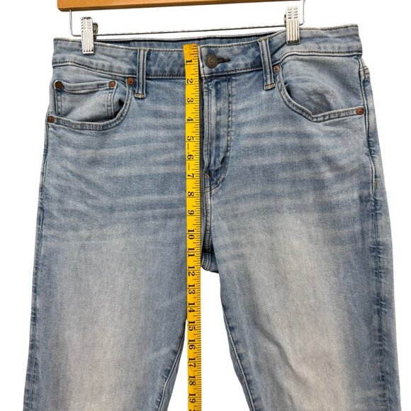 American Eagle Athletic Airflex Jeans Mens Blue Light Wash Straight Leg Sz 33x32 - Picture 9 of 10